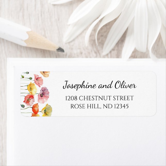 Etiqueta Rótulos de endereços para casamentos de flores sil (Insitu)