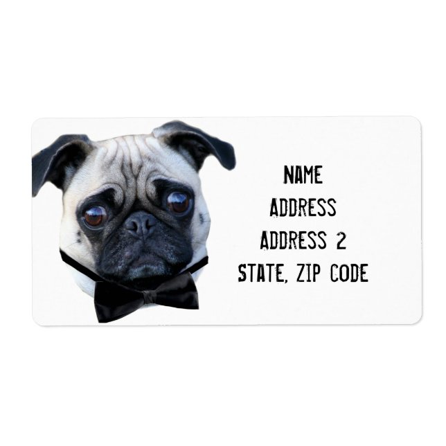 Etiqueta Rótulos de Envio de Menino Pug (Frente)