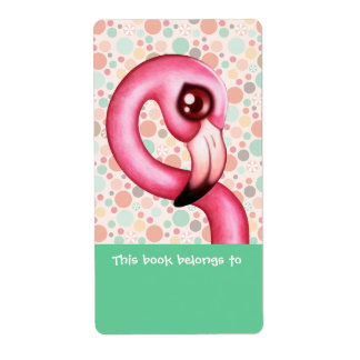 Etiqueta Rótulos de Ex-libris de Flamingo