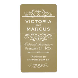 Etiqueta Rótulos De Favor De Uma Garrafa De Vinho De Casam