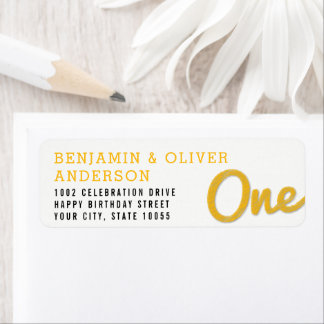 Etiqueta Rótulos de festa de aniversário para gêmeos Big Sk