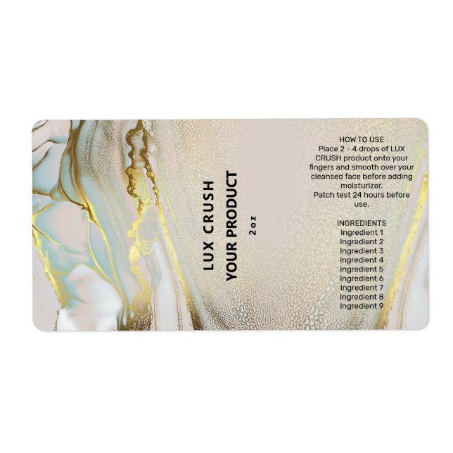 Etiqueta Rótulos De Garrafa De Álcool Rosa E Dourado (Frente)