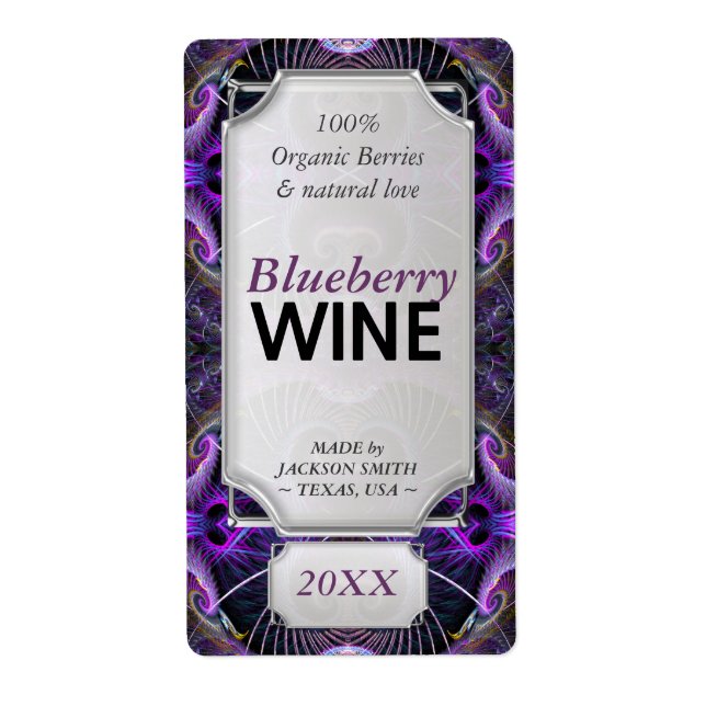 Etiqueta Rótulos de Garrafa de Vinho com Texto Personalizad (Frente)