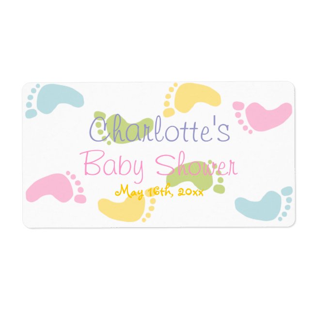 Etiqueta Rótulos de Garrafas de Impressão de Chá de fraldas (Frente)