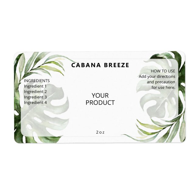 Etiqueta Rótulos de Garrafas de Mineração Tropicais (Frente)