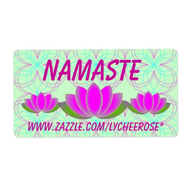 Etiqueta Rótulos de lotus de namaste (Frente)