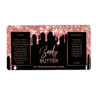 Etiqueta Rótulos De Manteiga De Corpo Dourado Lux Glitter