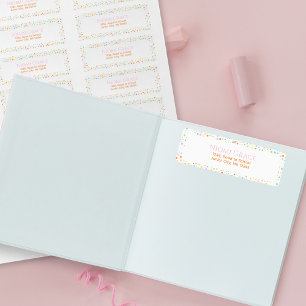 Etiqueta Rótulos de Nome Personalizado de Dot Girly Confett