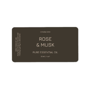 Etiqueta Rótulos de óleo essenciais minimalistas/garrafa de