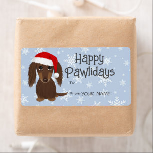 Etiqueta Rótulos de Presente de Natal de Dachshund de Choco