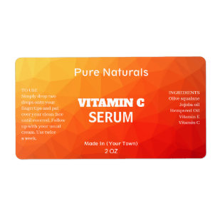 Etiqueta Rótulos de Produtos Séricos De Vitamina C Geomé