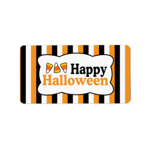 Etiqueta Rótulos de riscas de milho doce de Halloween