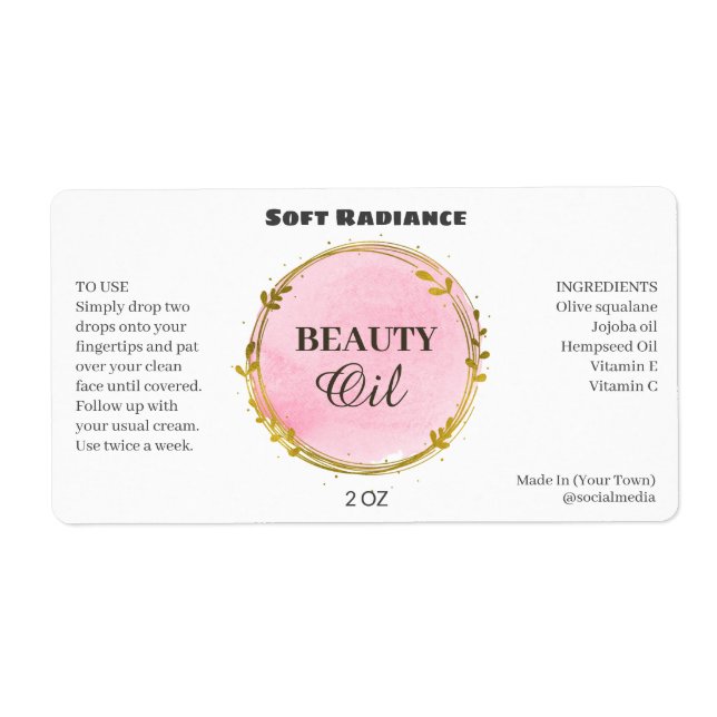 Etiqueta Rótulos de Serum Modernos (Frente)