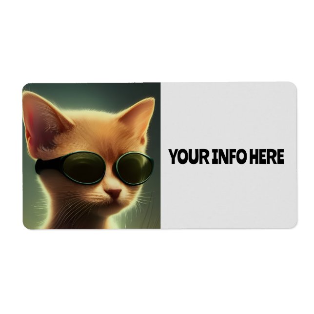 ETIQUETA RÓTULOS DE VIDRO DE GATO GRANDES (Frente)