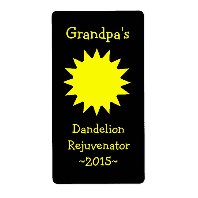 Etiqueta Rótulos de Vinho Dandelion caseiros (Frente)