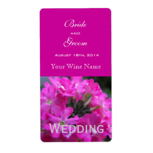 Etiqueta rótulos de vinho de casamento de flores de jardim