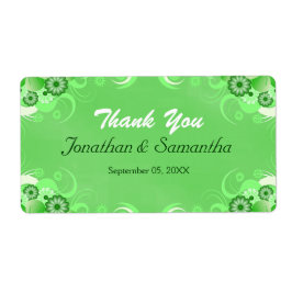 Etiqueta Rótulos Favoráveis de Casamento Grande Verde Escur
