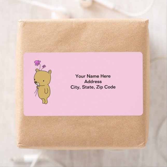 Etiqueta Rótulos Florais Do Urso Teddy (Insitu)