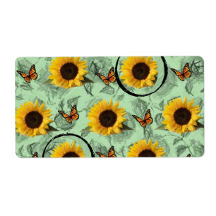 Etiqueta Rótulos Florais Girassol