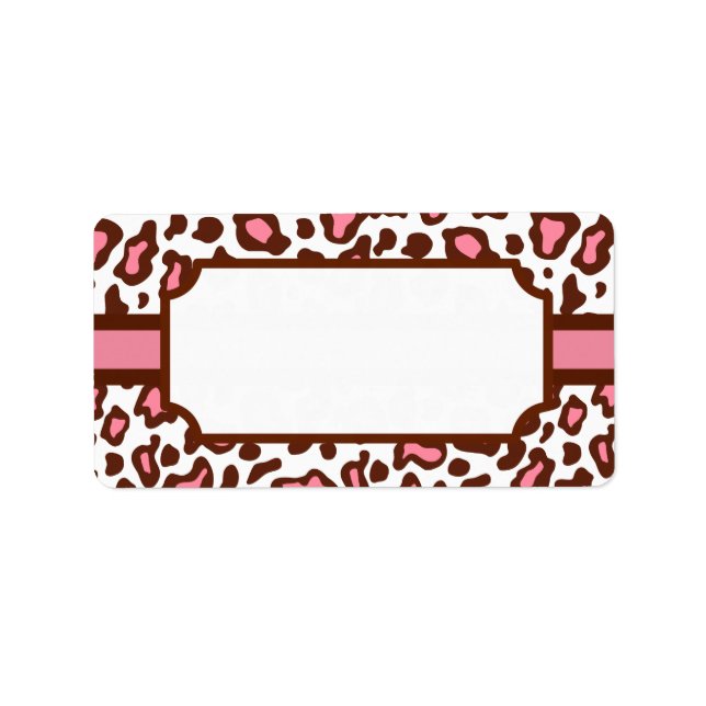 Etiqueta Rótulos Impressos De Leopardo Animal (Frente)