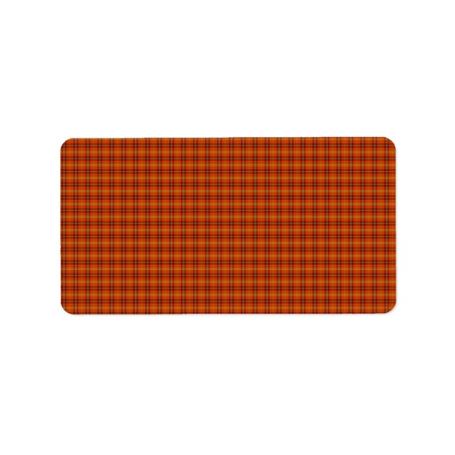Etiqueta Rótulos Laranja Tartan (Frente)