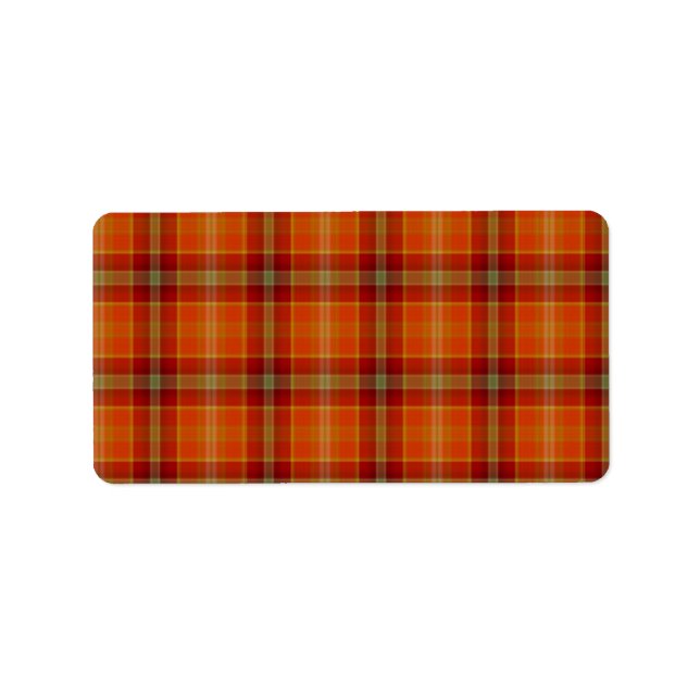 Etiqueta Rótulos Laranja Tartan (Frente)