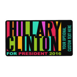 Etiqueta Rótulos personalizados coloridos Hillary Clinton 2
