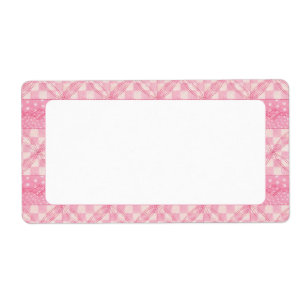 Etiqueta Rótulos PINK HEART QUILT 2"x3,75"