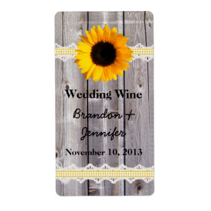 Etiqueta Rótulos Rústicos De Madeira E Mini Vinho De Girass