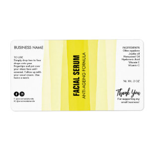 Etiqueta Rótulos Séricos De Garrafa Amarelo-Estriado