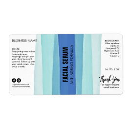 Etiqueta Rótulos Serumais De Frasco De Dropper Azul Com Tin