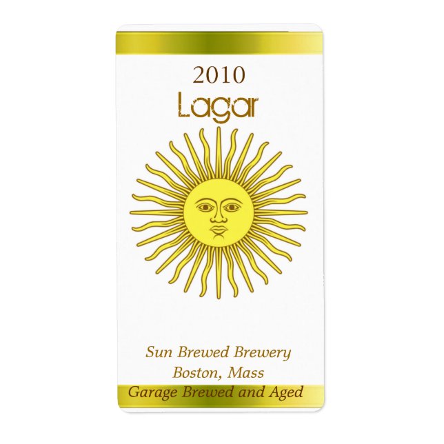 Etiqueta Rótulos Sun Beer (Frente)