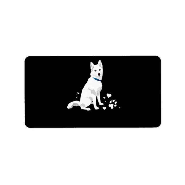 Etiqueta Rouco Siberian Husky Sweet White Snow Dog (Frente)