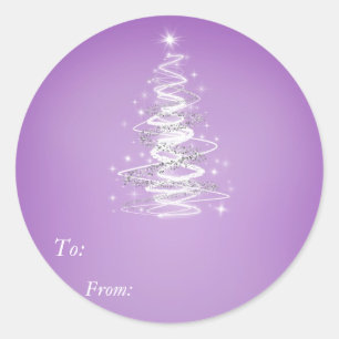 Etiqueta roxa da árvore de Christmass - a: , De: