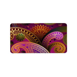 Etiqueta Roxo de Paisley