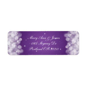 Etiqueta Roxo elegante da faísca do partido do endereço d