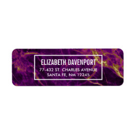 Etiqueta Roxo Moderno e Dourado Abstrato Marble