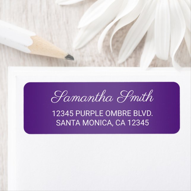Etiqueta Roxo Real Elegante Ombre (Insitu)