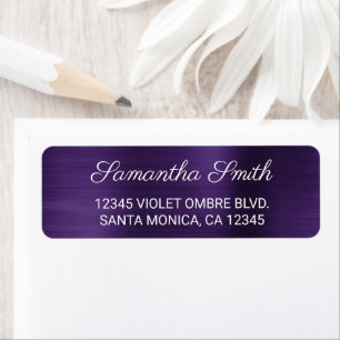Etiqueta Roxo Violeta Escuro Ombre com Brilho