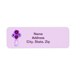 Etiqueta Roxos Flores Mason Jar Address Labels