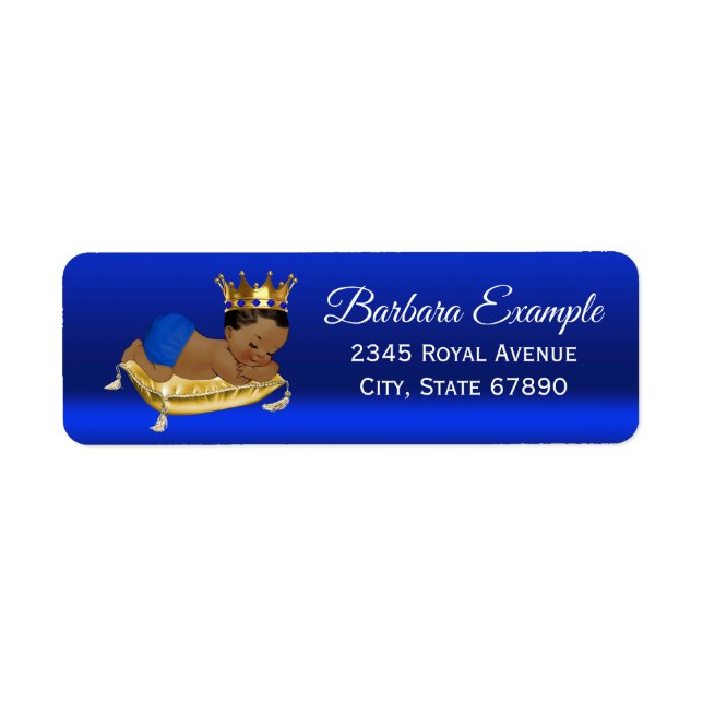 Etiqueta Royal Blue Dourado Ethnic Address Labels (Frente)