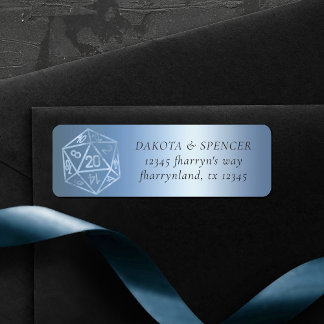 Etiqueta RPG Luxe | Endereço do jogador de mesa Blue Fantas