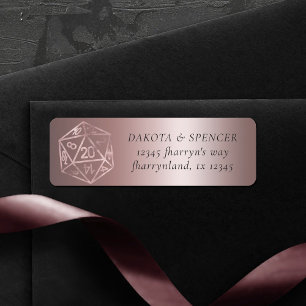 Etiqueta RPG Luxe   Mauve Fantasy Tabletop Gamer Endereço