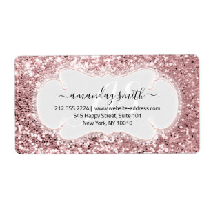 Etiqueta RSVP Bridal Monogramas Rosa Royal Frame