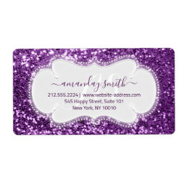 Etiqueta RSVP Bridal Sweet MonogramaViolet Royal Glitter