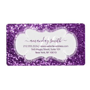 Etiqueta RSVP Bridal Sweet MonogramaViolet Royal Glitter