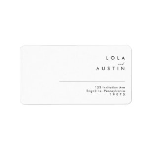 Etiqueta RSVP de Endereços de Casamento Minimalista Moderno