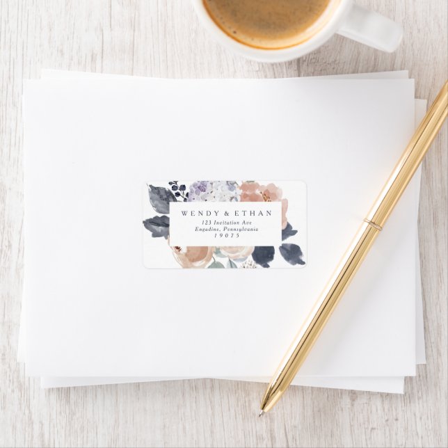 Etiqueta RSVP de Endereços RSVP de Casamento Floral Simples (Insitu)