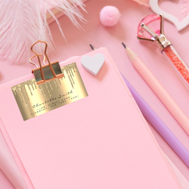 Etiqueta RSVP Dourado de Drives de Endereço de Devolução de (Criador carregado)