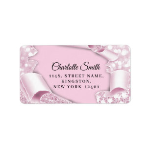 Etiqueta RSVP Glitter 16º 15 cor-de-rosa doce